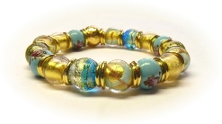 Armband gold-hellblau Si.925 verg.