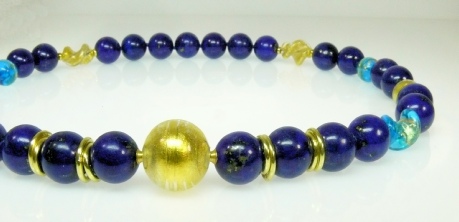 Lapislazuli-Collier mit Wechselschliesse